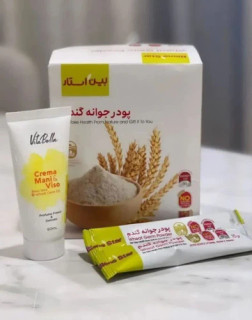 خرید و قیمت پک چاقی صورت بین اِستار،پودر جوانه گندم 25 ساشه ای با کرم جوانه گندم،طبیعی،اُرگانیک،گیاهی،اَصلی، ارسال فوری در کرج